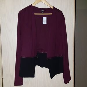 Torrid burgundy and black jacket size 3